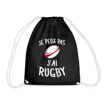 Je Peux Pas J'ai Rugby Joueur Maillot France Rugby - Turnbeutel - Schwarz - Vorne