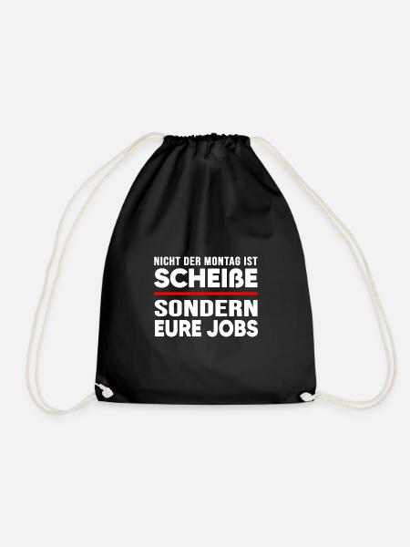 Arbeit "Job am Montag" worklife chef homeoffice - Turnbeutel - Schwarz