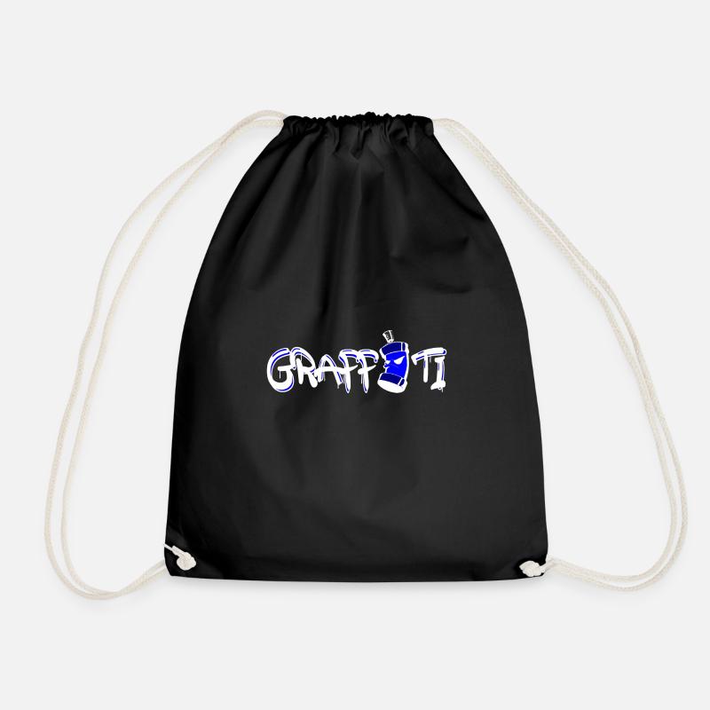 graffiti - Drawstring Bag - black