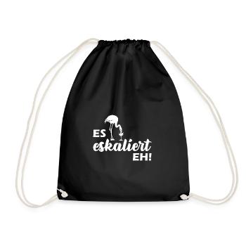 Es Eskaliert Eh Flamingo Wein Party - Turnbeutel - Schwarz - Vorne