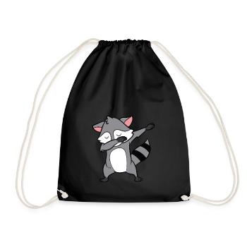 Raccoon - Dab, dabbing, dabbing, dancing - Drawstring Bag - black - Front