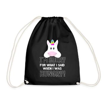 hungry Unicorn - Turnbeutel - Schwarz - Vorne