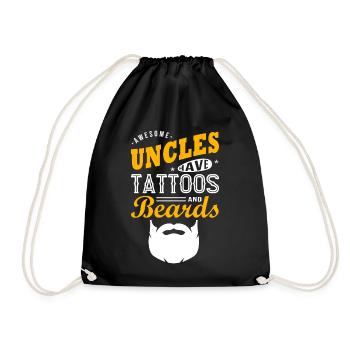 Awesome UNCLES haben Tätowierungen und Bärte Weihnachtsgeschenk - Turnbeutel - Schwarz - Vorne