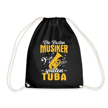 Orchester Tubist Die besten Musiker spielen Tuba - Turnbeutel - Schwarz - Vorne