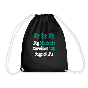 My Students Survived 100 Days of Me - Drawstring Bag - black - Front