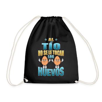 The guy doesn't touch his balls - Drawstring Bag - black - Front