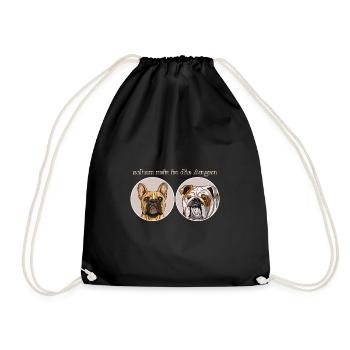 Englische und französische Bulldogge T-Shirt. - Turnbeutel - Schwarz - Vorne