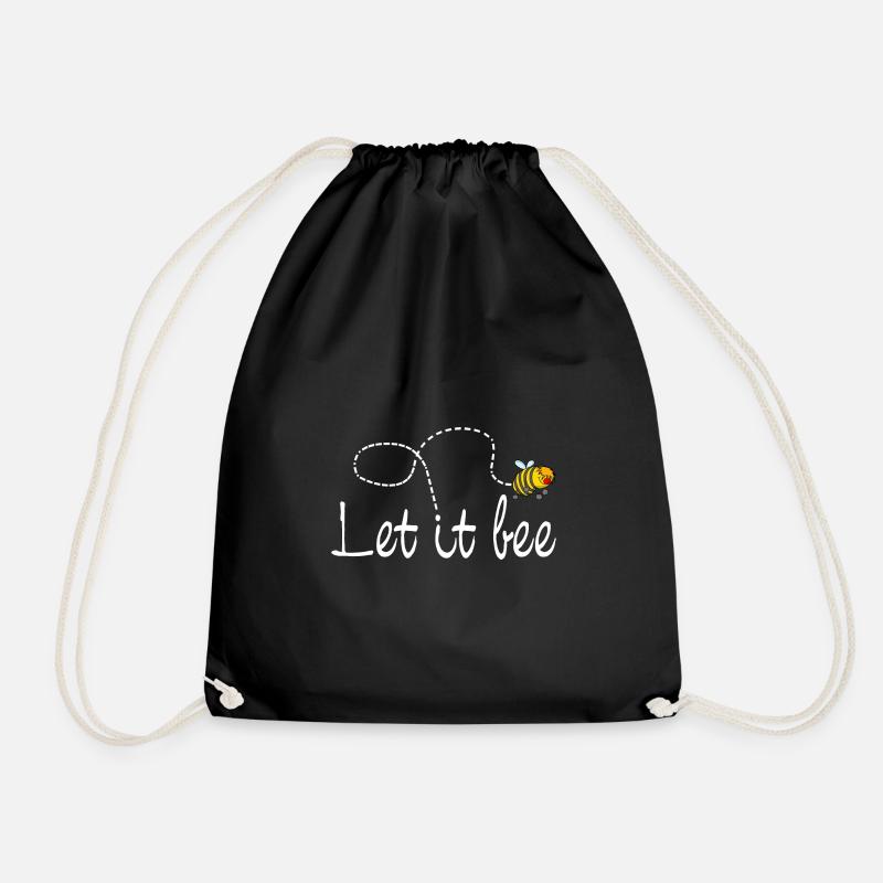 Bee Let it be - Drawstring Bag - black