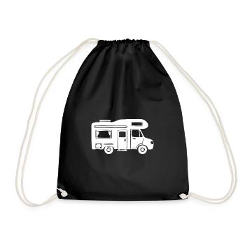 Wohnmobil Camping Wohnwagen - Turnbeutel - Schwarz - Vorne
