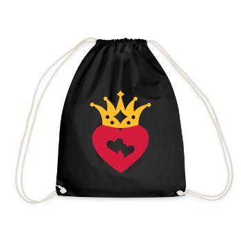 Avec Heart & Crown / Double Heart - Sac de sport léger - noir - Devant