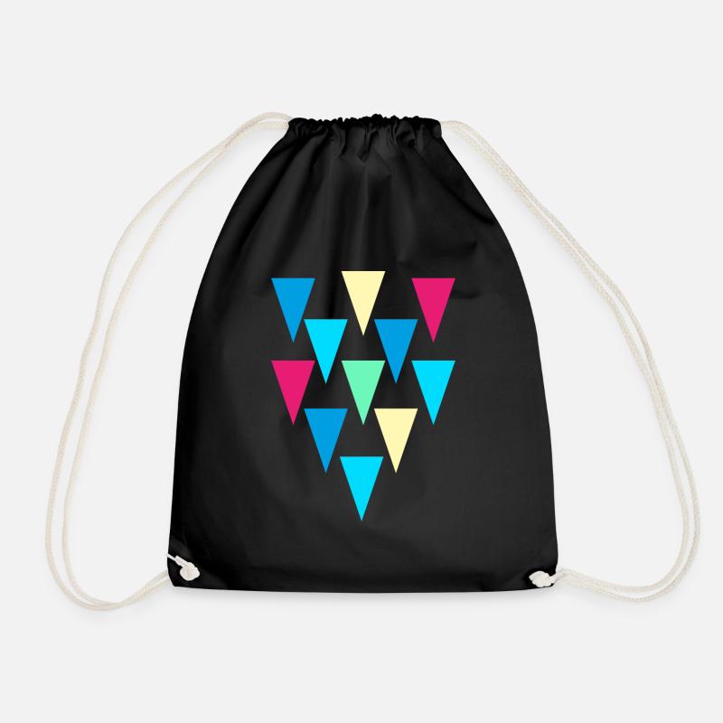 triangles_rain - Turnbeutel - Schwarz