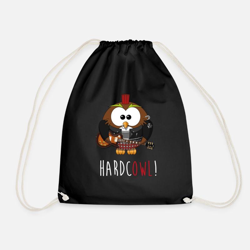 Süße Eule! Hardcowl! Owl lustig funny witzig cute - Turnbeutel - Schwarz
