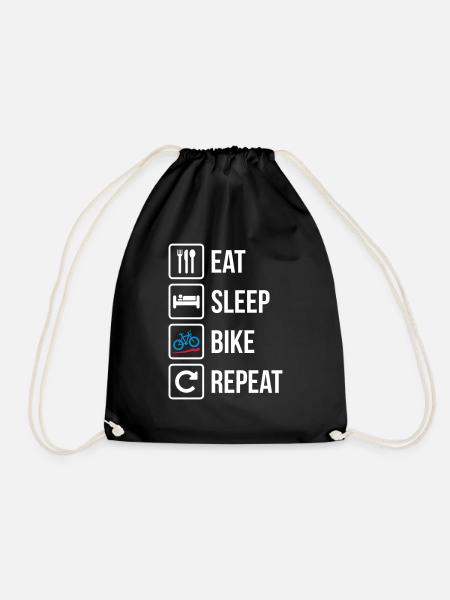 Eat Sleep Bike Repeat - Turnbeutel - Schwarz