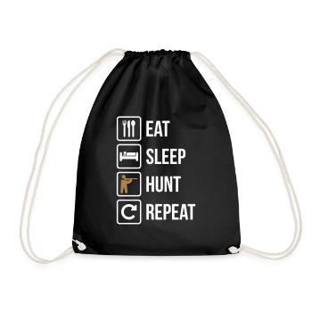 Eat Sleep Hunt Repeat Guns - Drawstring Bag - black - Front