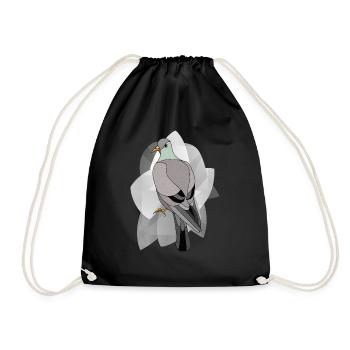Bird pigeon - Drawstring Bag - black - Front