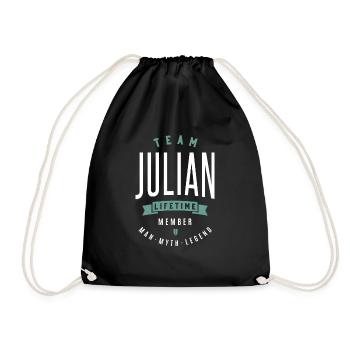 Name Julian - Drawstring Bag - black - Front