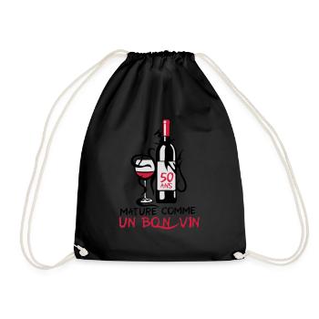 50 ans mature bouteille vin anniversaire - Sac de sport léger - noir - Devant