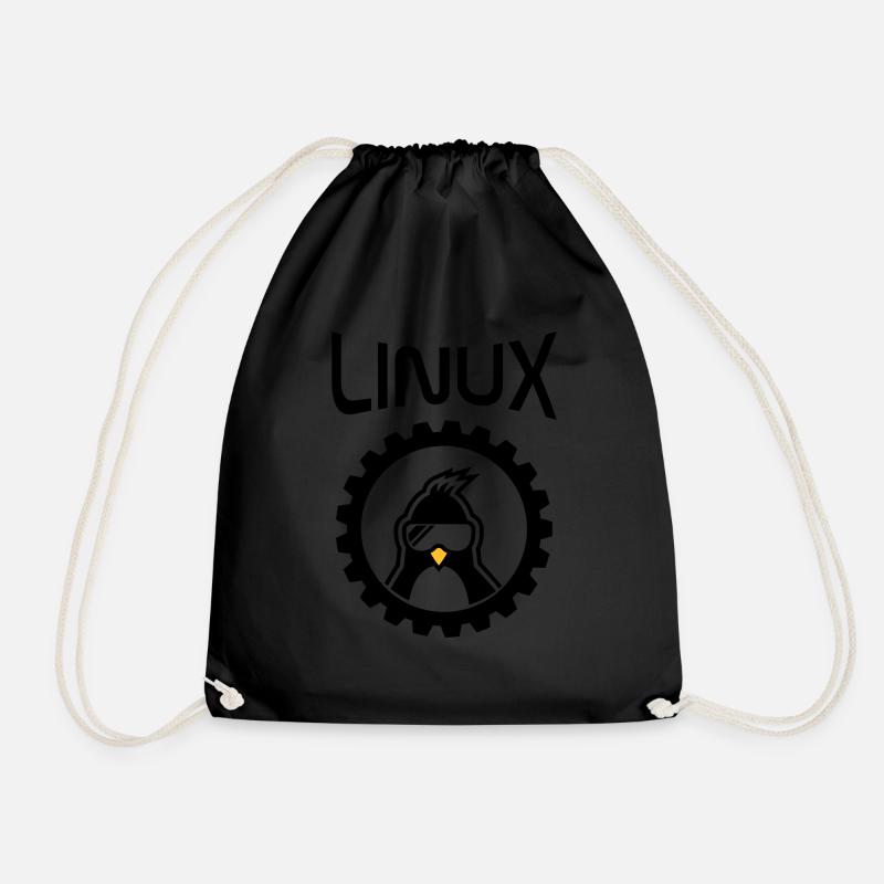 linux wheel - Turnbeutel - Schwarz
