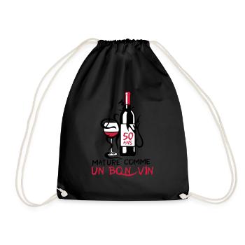 50 ans mature bouteille vin anniversaire - Sac de sport léger - noir - Devant