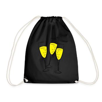sekt glaeser illustration - Turnbeutel - Schwarz - Vorne
