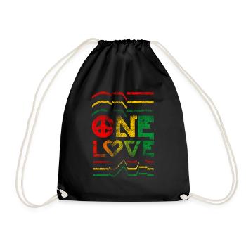 un amour reggae t-shirt en détresse rouge jaune vert - Sac de sport léger - noir - Devant
