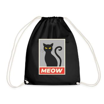 Chat miaou simple - Sac de sport léger - noir - Devant