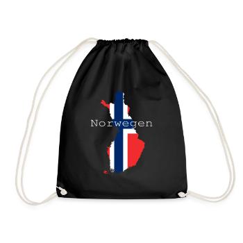 norway flag - Drawstring Bag - black - Front