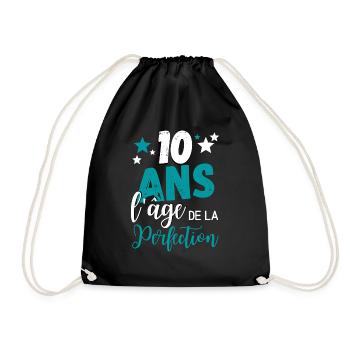 10 Jahre das Alter der perfektion humoristischen Geschenk - Turnbeutel - Schwarz - Vorne