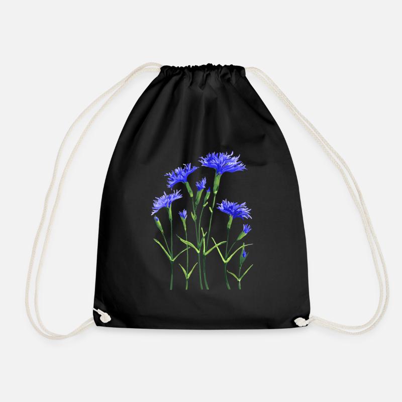Blumen - Turnbeutel - Schwarz