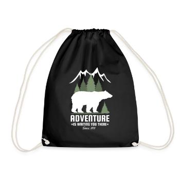 Amoureux de la nature randonnée nature arbres montagnes ours cool - Sac de sport léger - noir - Devant