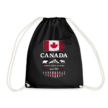 Canada Flag Canada North America Maple Leaf Flag - Drawstring Bag - black - Front