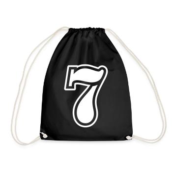 7 Zahl symbol - Turnbeutel - Schwarz - Vorne