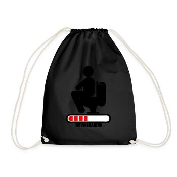 chier toilette caca downloading barre chargement - Sac de sport léger - noir - Devant