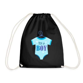 It’s a boy c’est un enfant bébé naissance - Sac de sport léger - noir - Devant