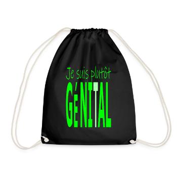 Je suis plutôt géni - t - al - Sac de sport léger - noir - Devant