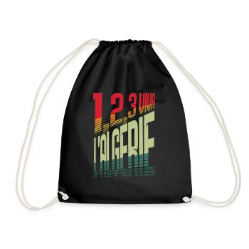 1,2,3 viva Algeria - Drawstring Bag - black - Front