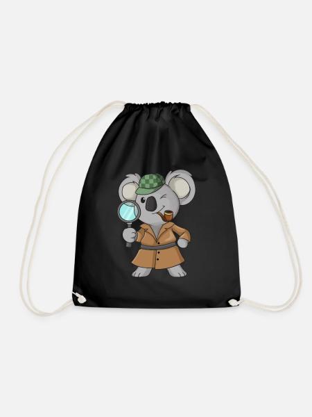 Koala-Detektiv - Turnbeutel - Schwarz