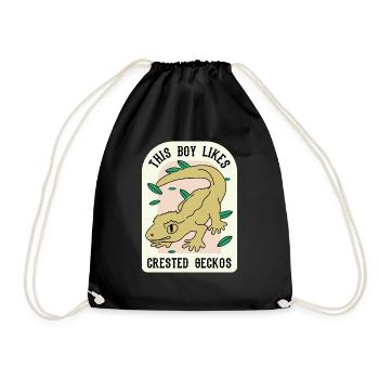 Un garçon aime les geckos huppés, la faune, les - Sac de sport léger - noir - Devant