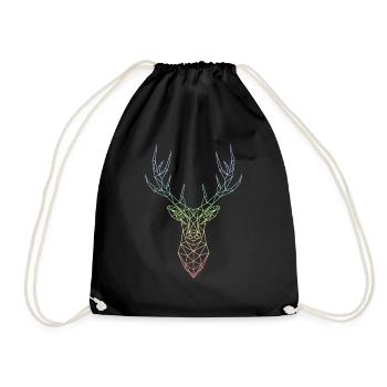 Deer - Drawstring Bag - black - Front