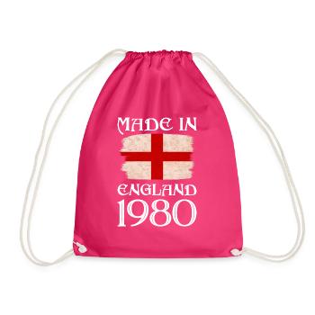 Made in England 1980 - St George's Day - English - Drawstring Bag - fuchsia - Front