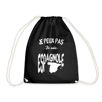 Je peux pas je suis Espagnole - Sac de sport léger - noir - Devant