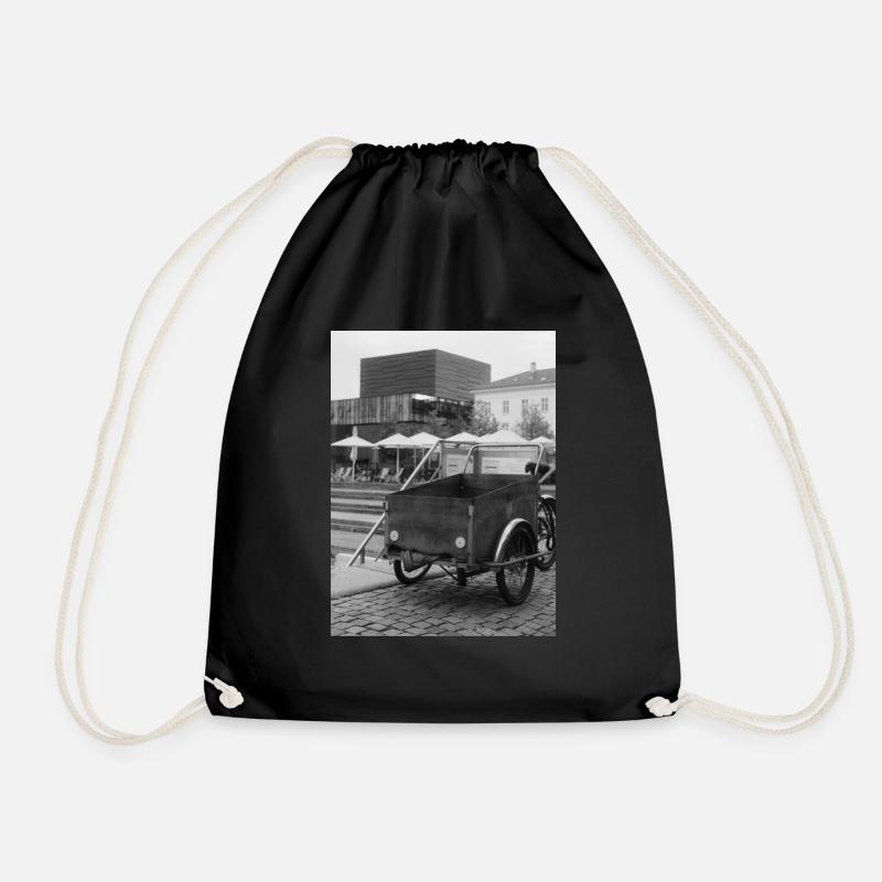 everything is looking better with a face - Drawstring Bag - black