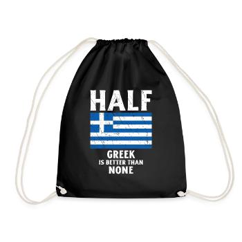 Der halbe Griechische ist besser als keines Nation - Turnbeutel - Schwarz - Vorne