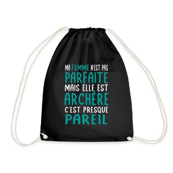 Ma femme n'est pas parfaite mais elle est archère - Sac de sport léger - noir - Devant