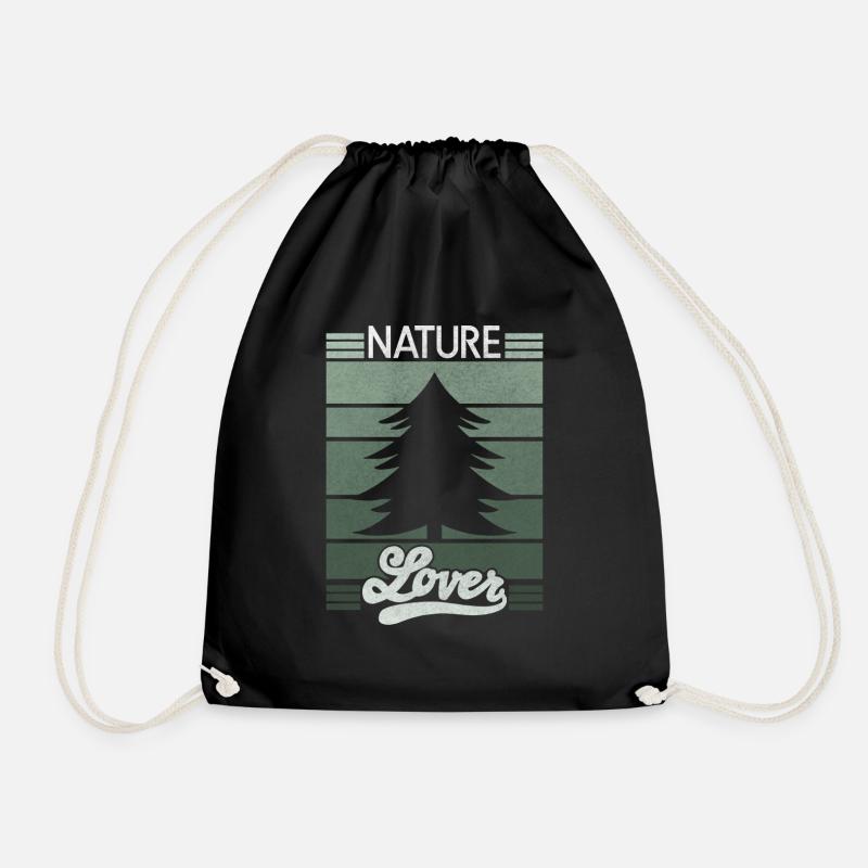 Natur Wander Spruch Nature Lover - Turnbeutel - Schwarz