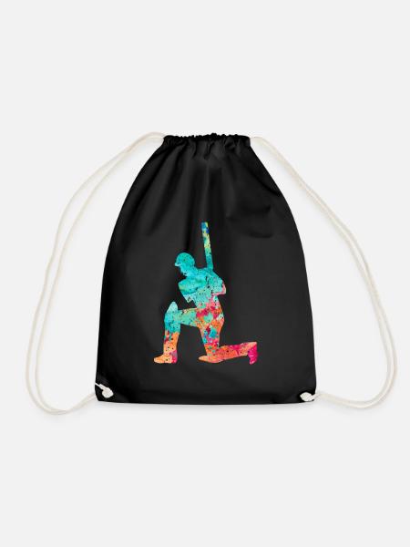 Cricket-Spieler in Popart - Turnbeutel - Schwarz