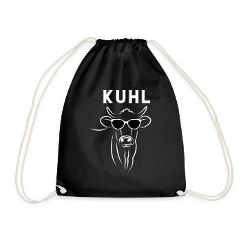 Lustiges Kuh Kuhl wie Kühe mit Sonnenbrille Shirt - Turnbeutel - Schwarz - Vorne