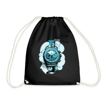 Blaue Armbanduhr als Herrenuhr Chronograph - Turnbeutel - Schwarz - Vorne
