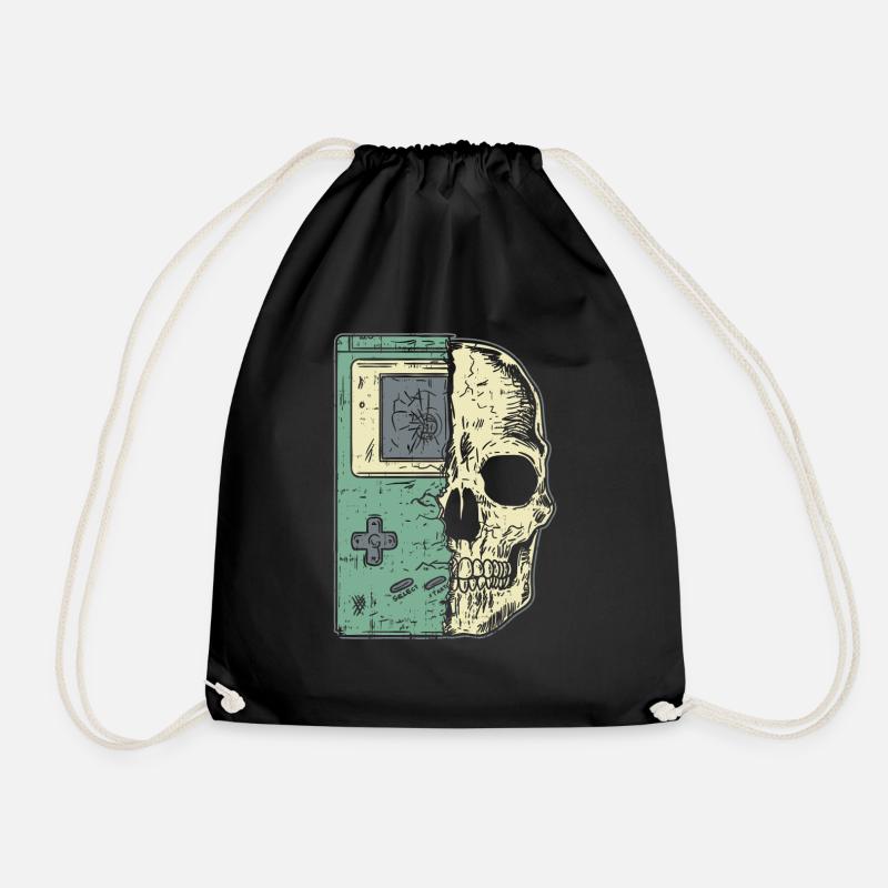 game boy skull - Turnbeutel - Schwarz