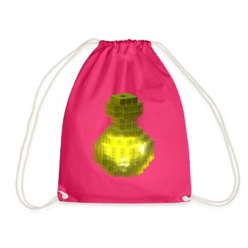 Gelbes sonniges T-Shirt Gothic Hexentrank Flasche - Turnbeutel - Fuchsia - Vorne